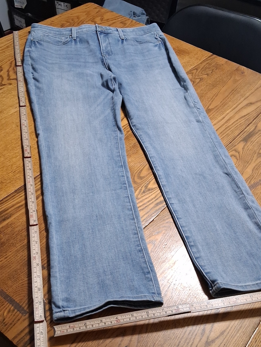 NYDJ Jeans 12 Womens BLUE SHERI SLIM LIFT TUCK Denim Pants Preowned Used